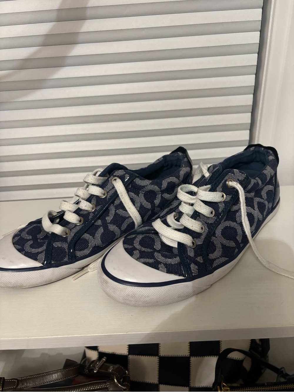 Women’s Coach Logo-Pattern Canvas Sneakers - Unbranded